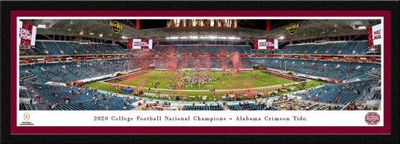 Alabama Crimson Tide 2020-2021 NCAA Football National Champions Single Mat Panorama 13.5" x 40" Photo Print
