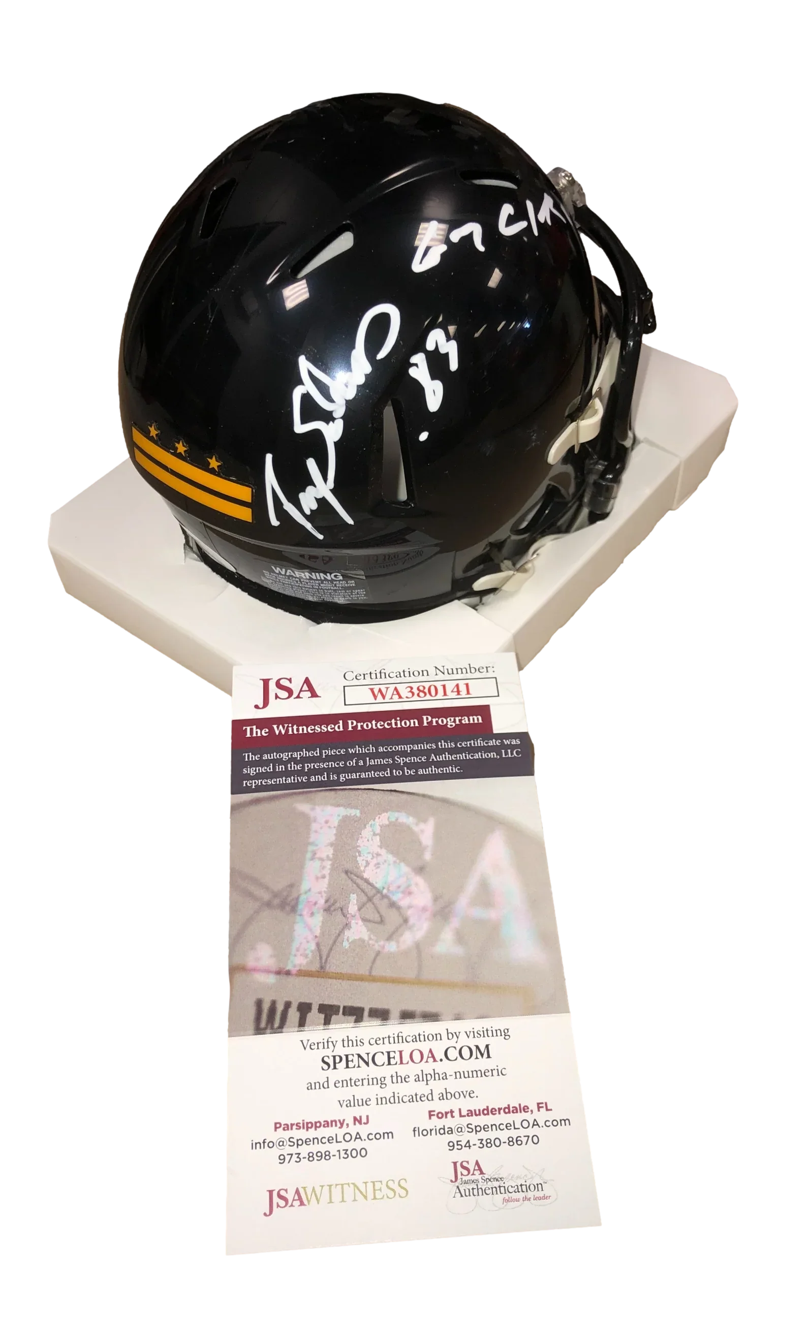 Washington Commanders Ricky Sanders Gary Clark Signed Auto Alternate Mini Helmet - JSA W COA - 757 Sports Collectibles