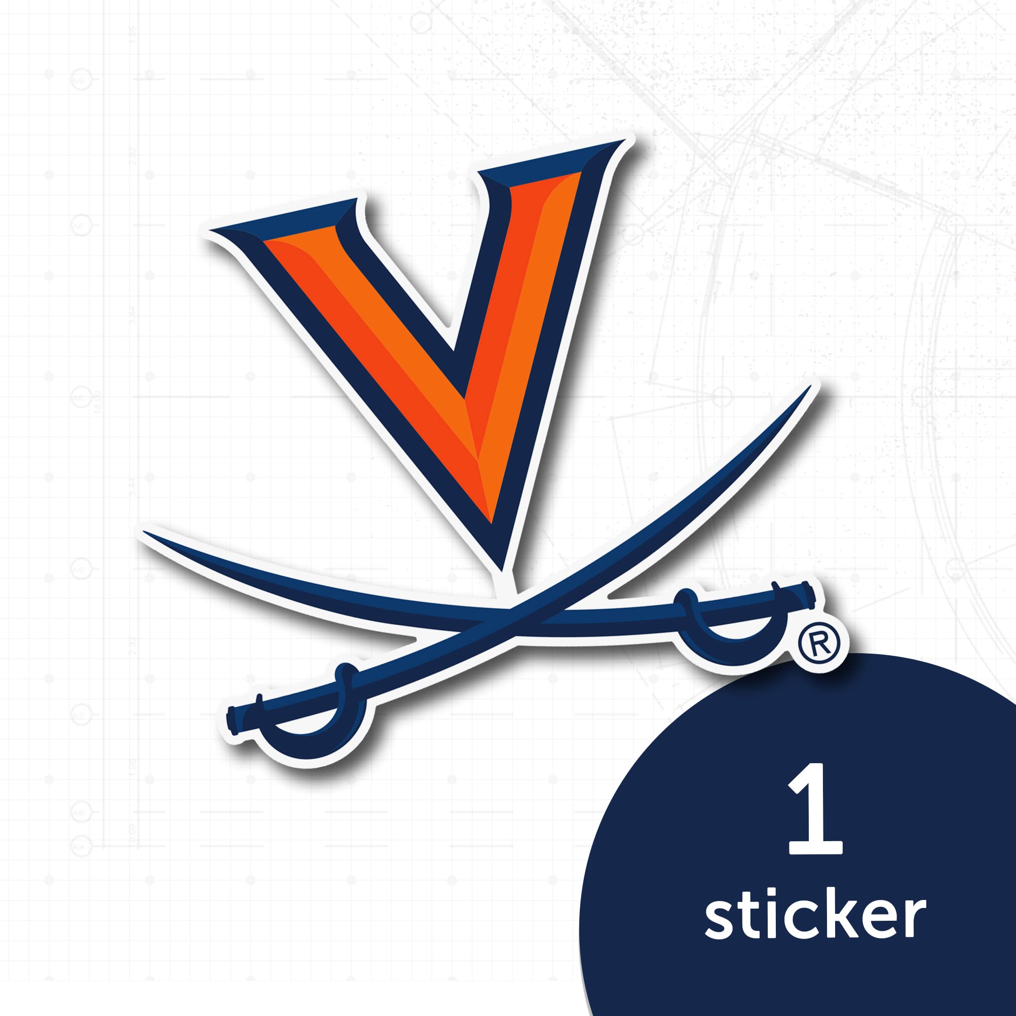 University of Virginia Sticker Cavaliers UVA Vinyl Decal Laptop Water Bottle Car Scrapbook Sticker (IND 1) - 757 Sports Collectibles