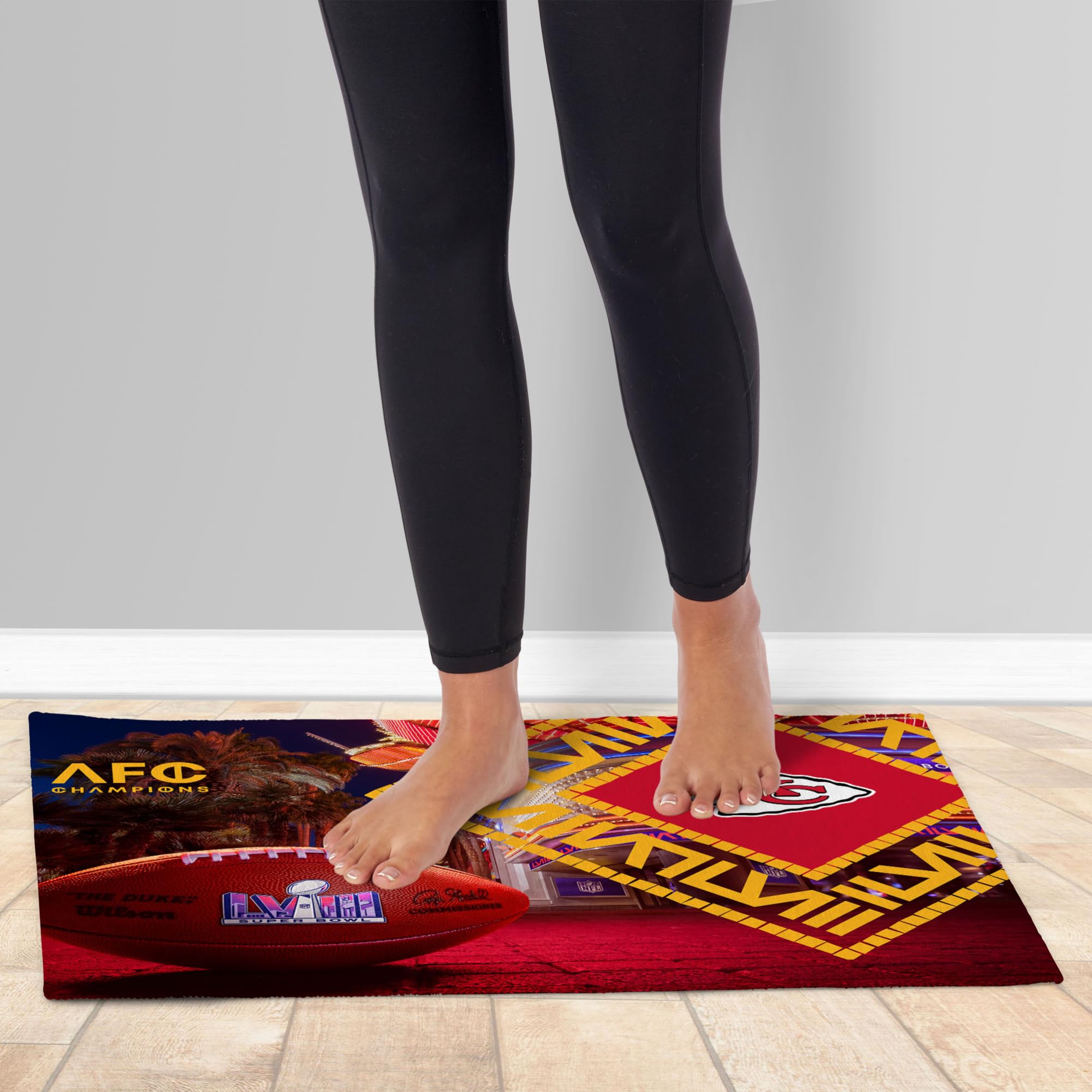 Northwest NFL Kansas City Chiefs Super Bowl LVIII Champions Washable Rug, 20" x 32", Arrival Participant - 757 Sports Collectibles