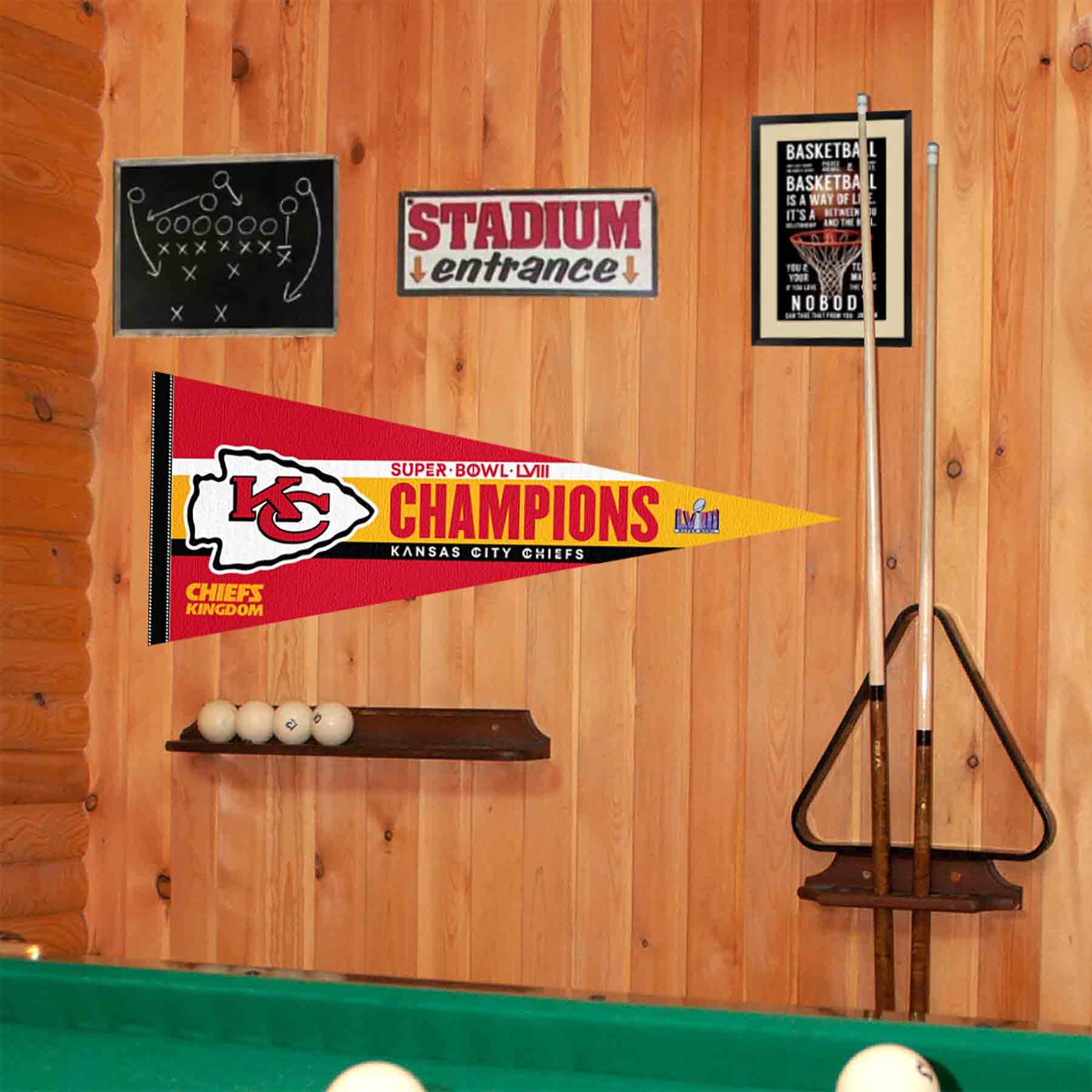 Chiefs Super Bowl 2024 Champions Full Size Large Pennant - 757 Sports Collectibles