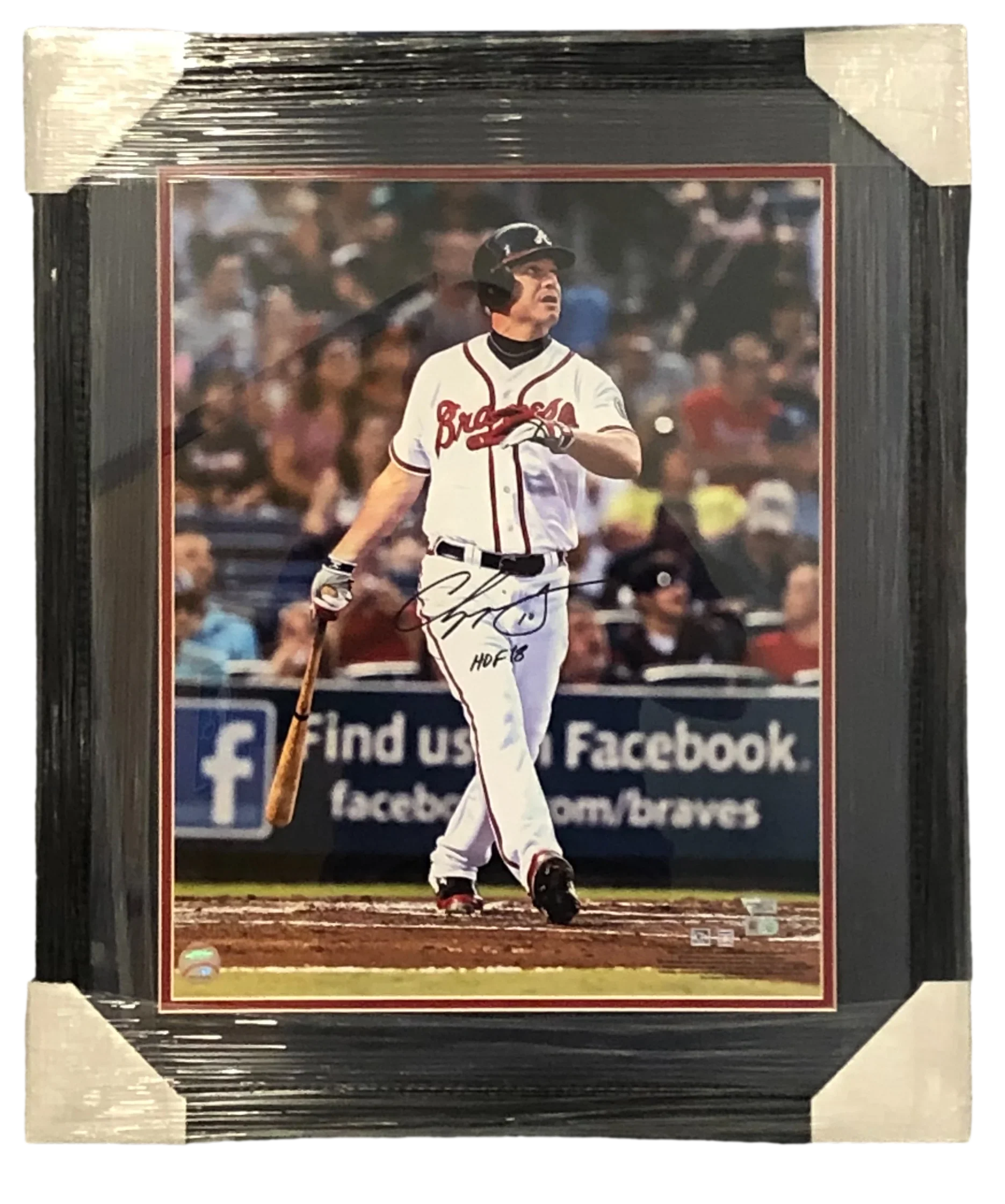 Atlanta Braves Chipper Jones Signed  Auto Framed 16x20 Photo - MLB Authentication - 757 Sports Collectibles