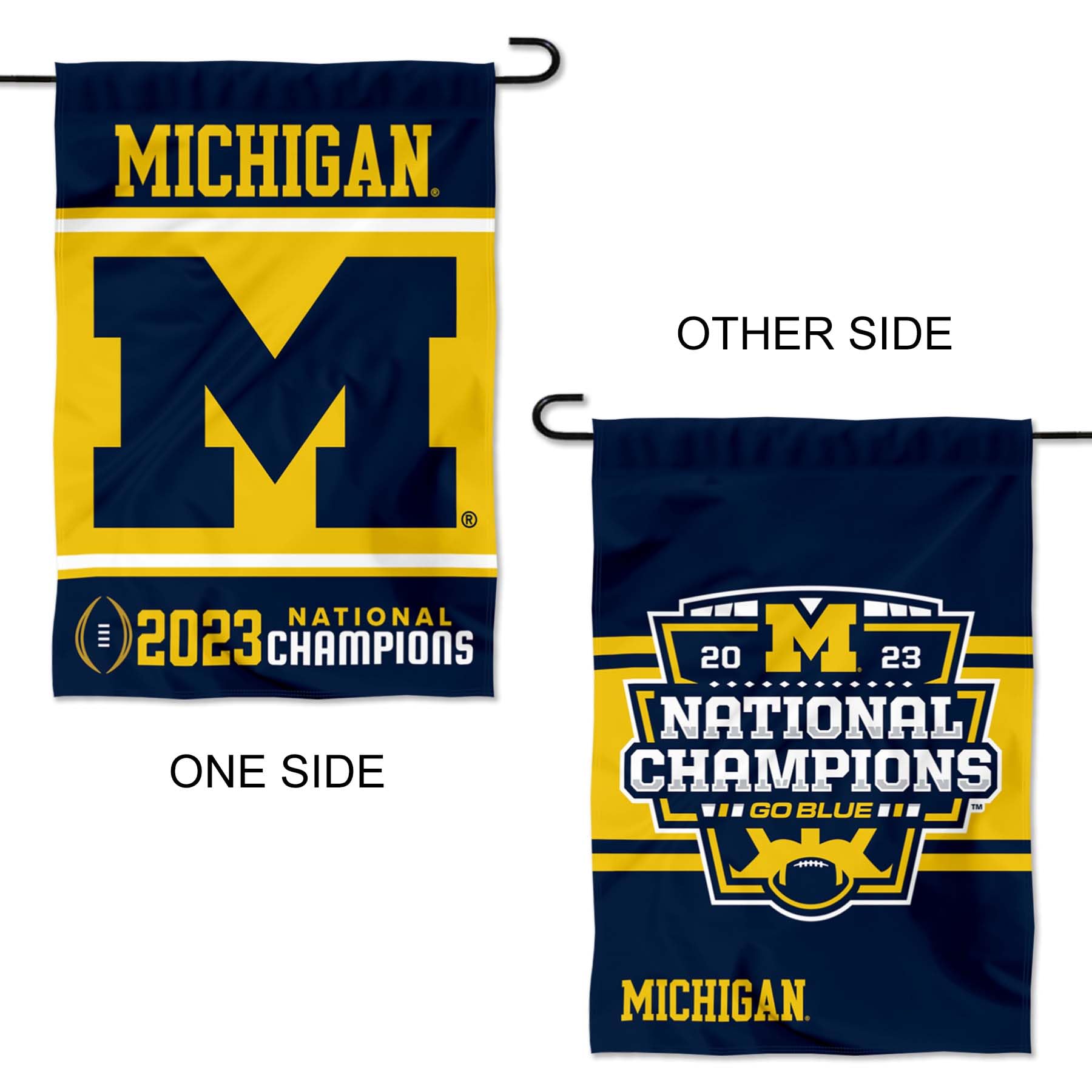 Michigan Team University Wolverines 2023 Football National Champs Double Sided Garden Banner Flag - 757 Sports Collectibles