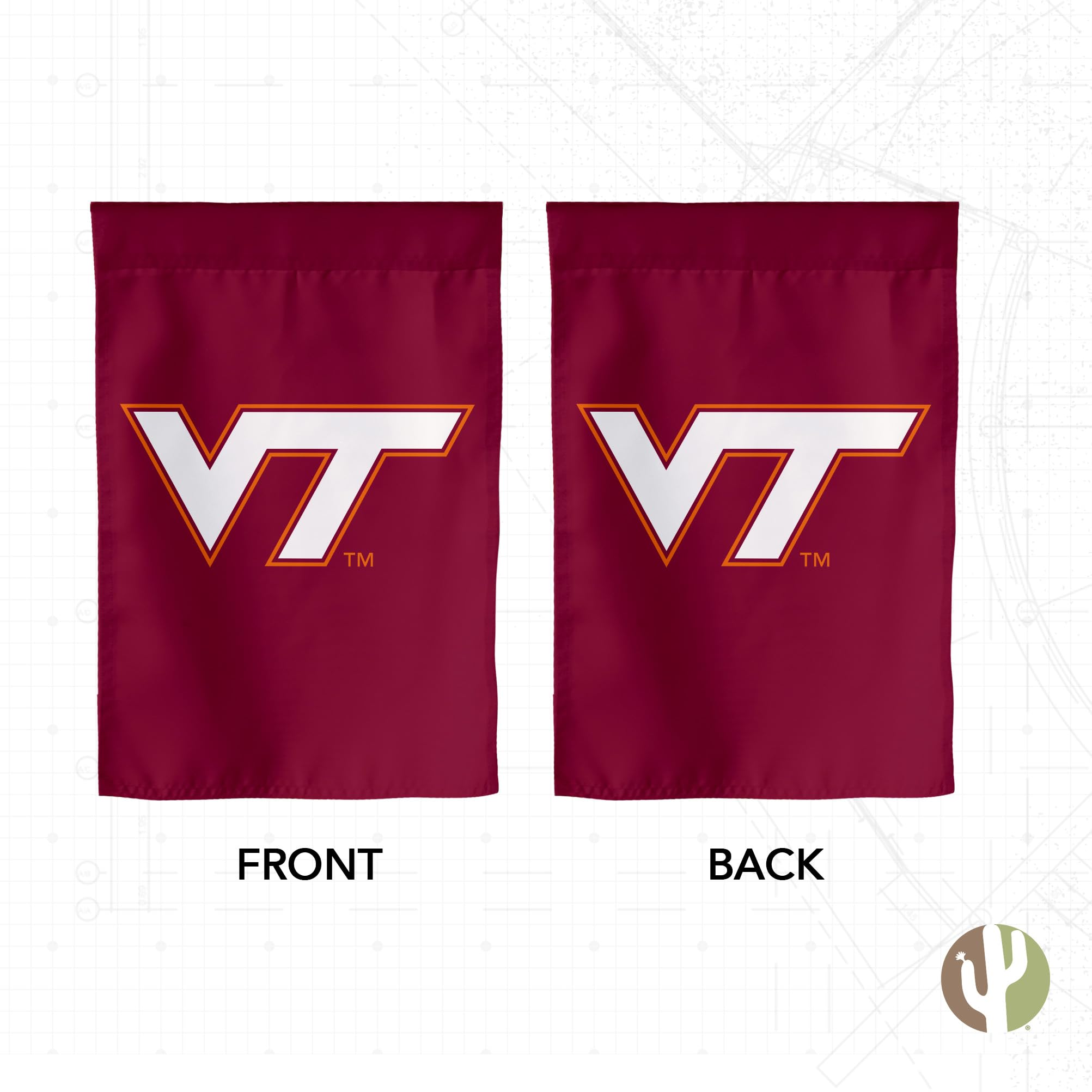 Virginia Tech Garden Flag Hokies VT Banner 100% Polyester (Design C) - 757 Sports Collectibles