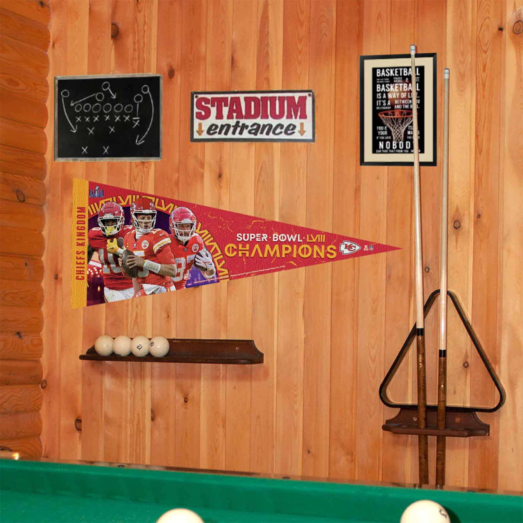 Chiefs Super Bowl 2024 Players Full Size Large Pennant - 757 Sports Collectibles