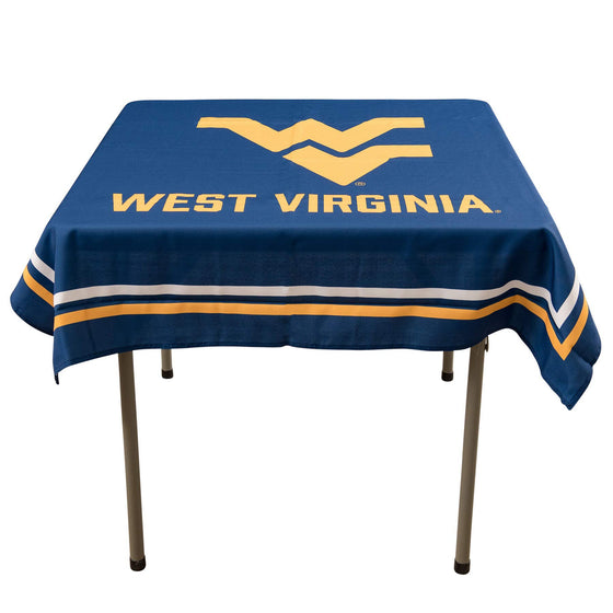 College Flags & Banners Co. West Virginia Mountaineers Logo Tablecloth or Table Overlay - 757 Sports Collectibles
