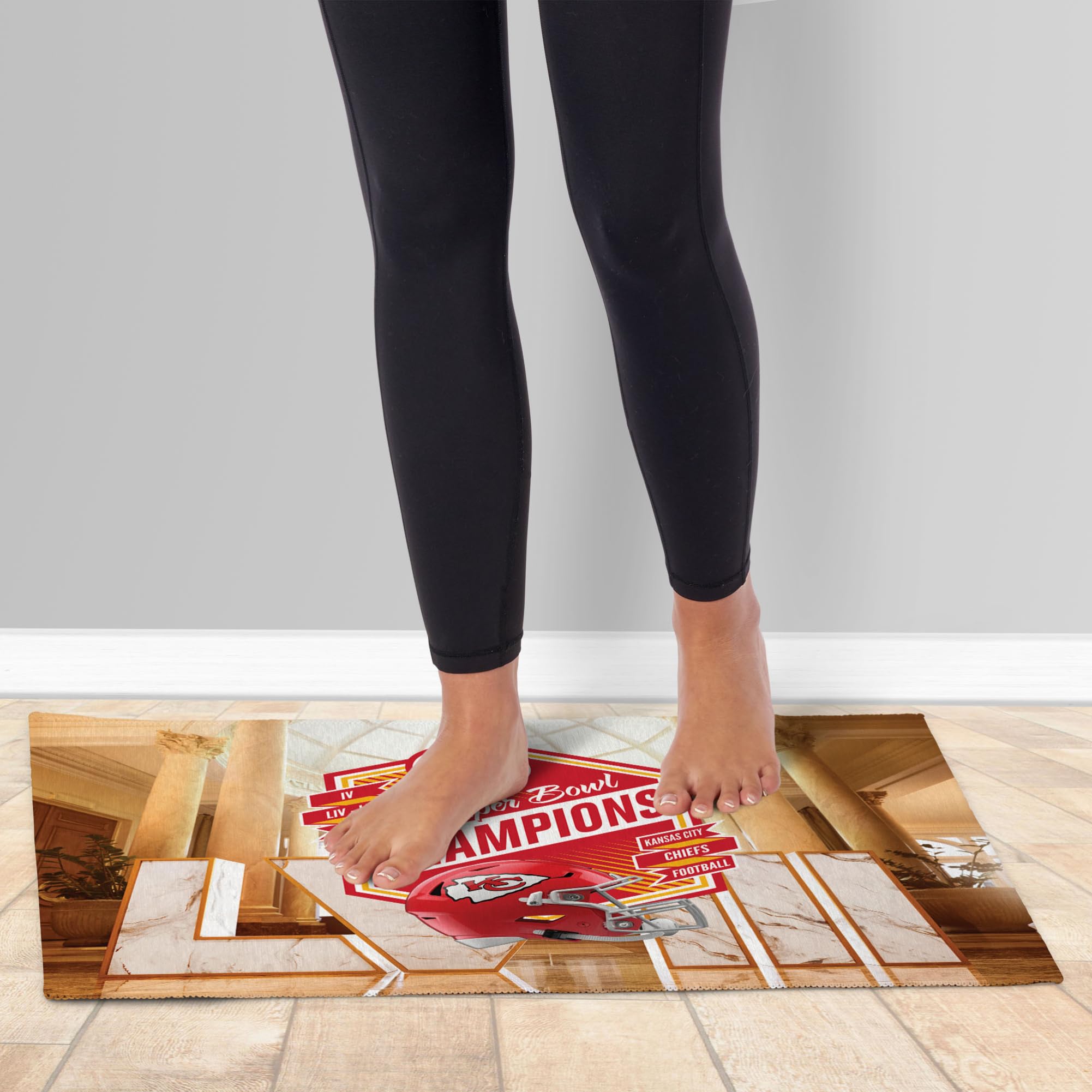 Northwest NFL Kansas City Chiefs Super Bowl LVIII Champions Washable Rug, 20" x 32", Re Take Multi Champs - 757 Sports Collectibles