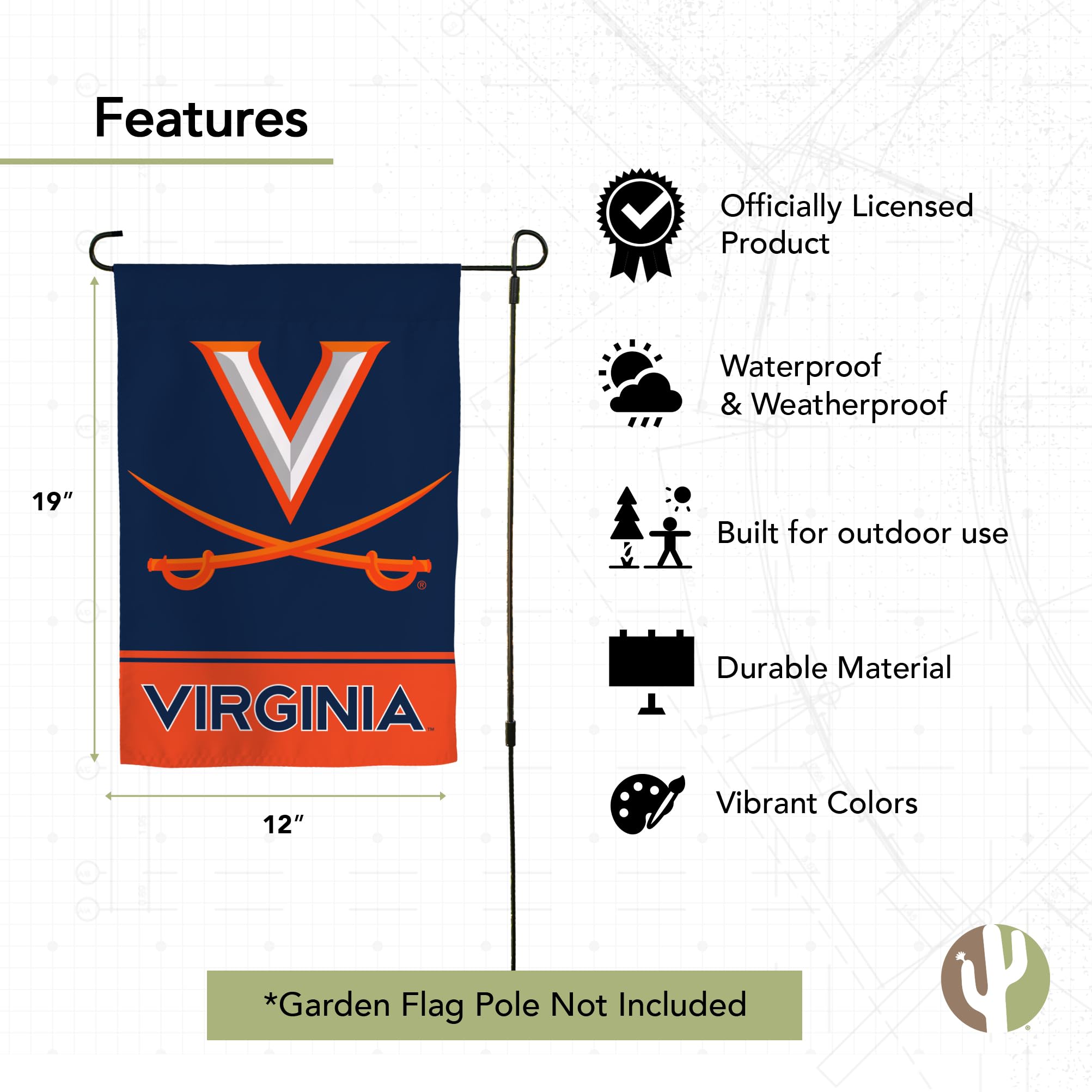 University of Virginia Garden Flag Cavaliers UVA Wahoos Banner 100% Polyester (Design A) - 757 Sports Collectibles