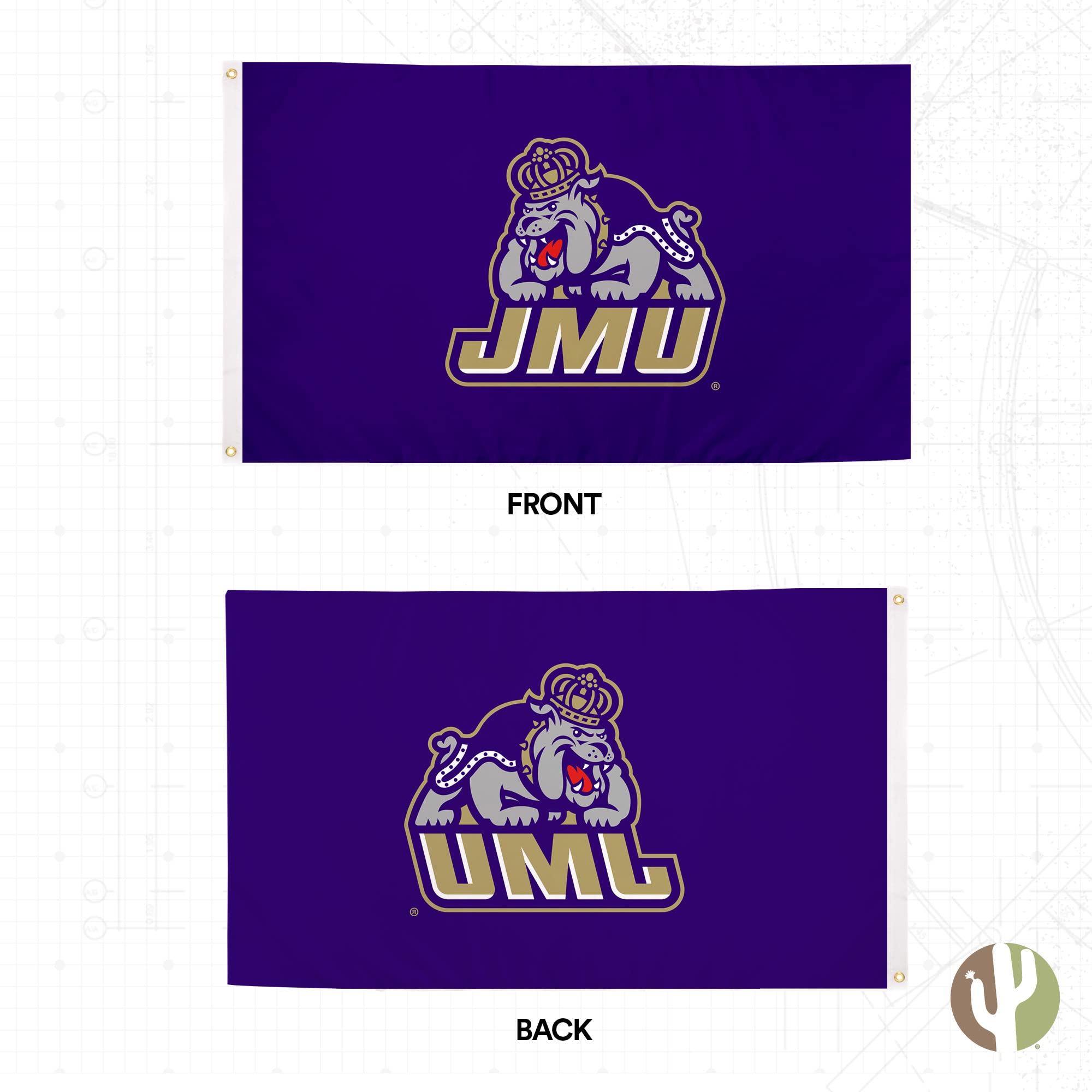 Desert Cactus James Madison University Flag Dukes JMU Flags Banners 100% Polyester Indoor Outdoor 3x5 (Style 1) - 757 Sports Collectibles