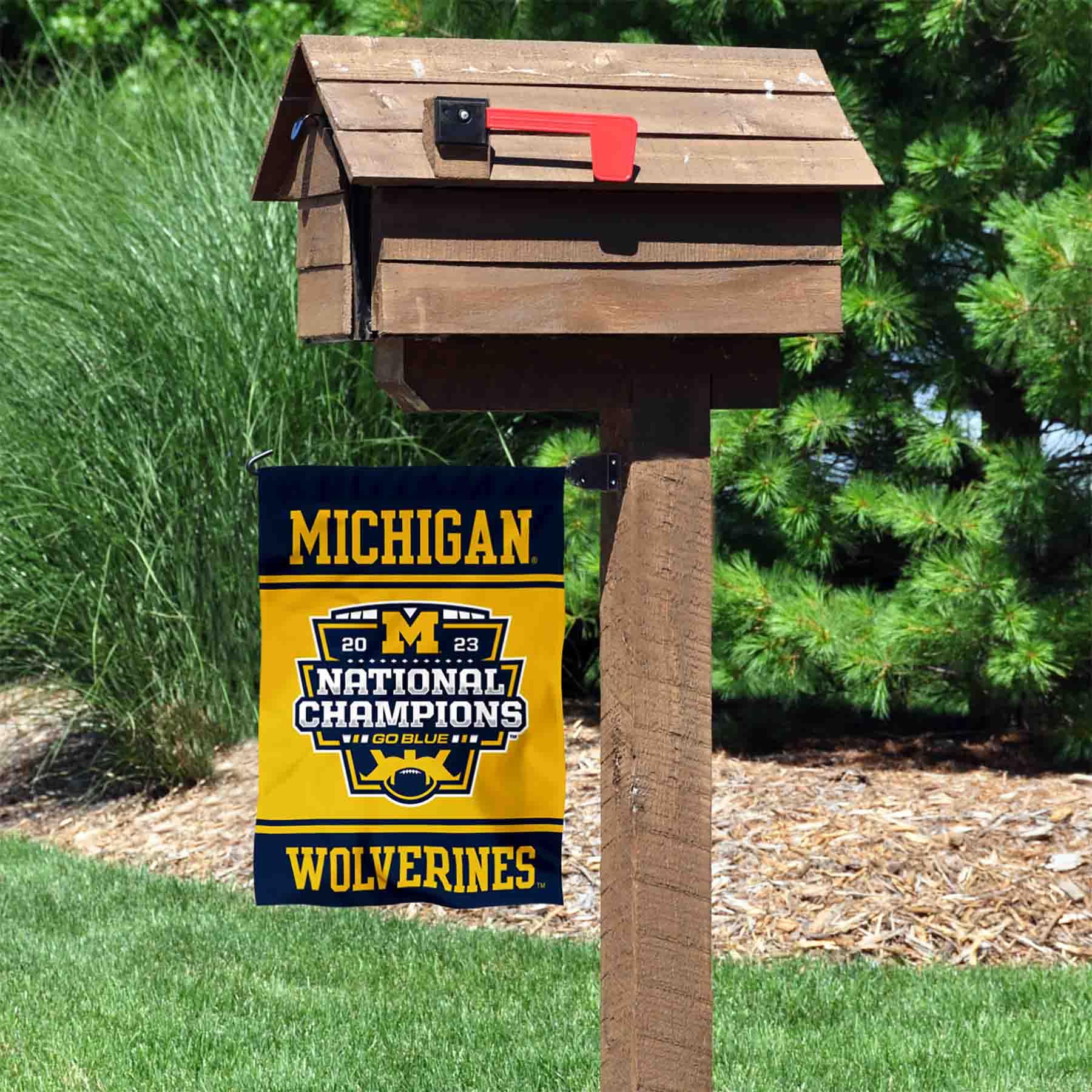 Michigan Team University Wolverines 12 Time Football National Champions Double Sided Garden Banner Flag - 757 Sports Collectibles