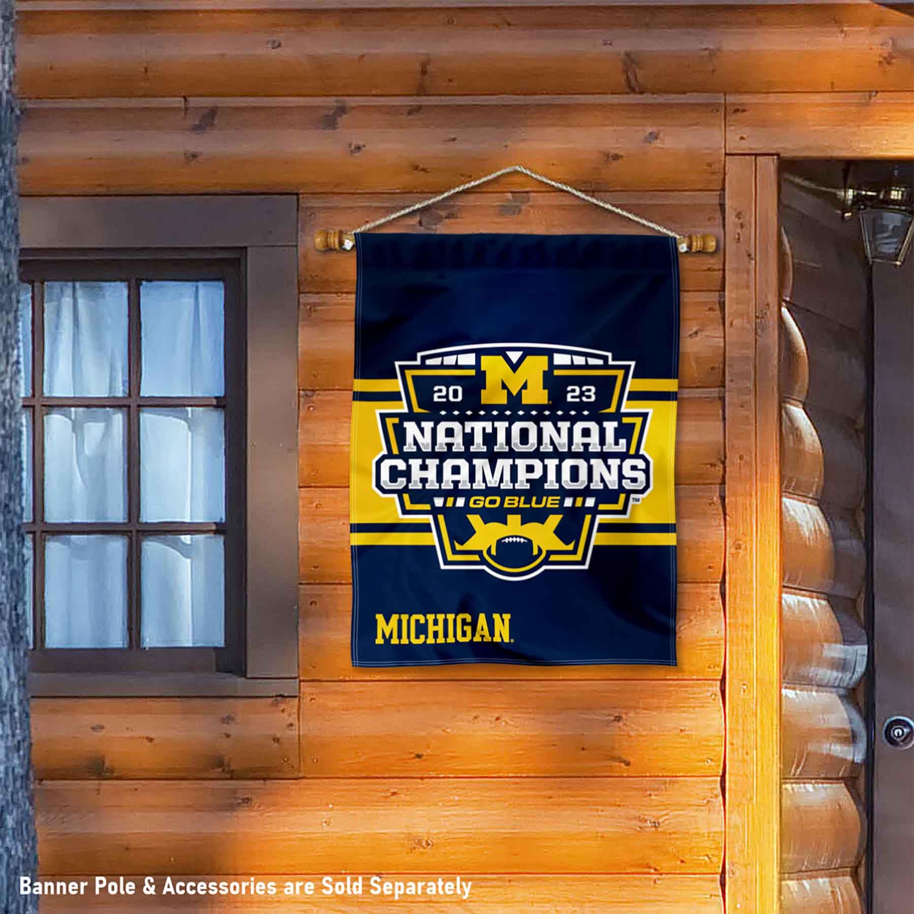 Michigan Team University Wolverines National Champions 2023 Double Sided House Banner Flag - 757 Sports Collectibles