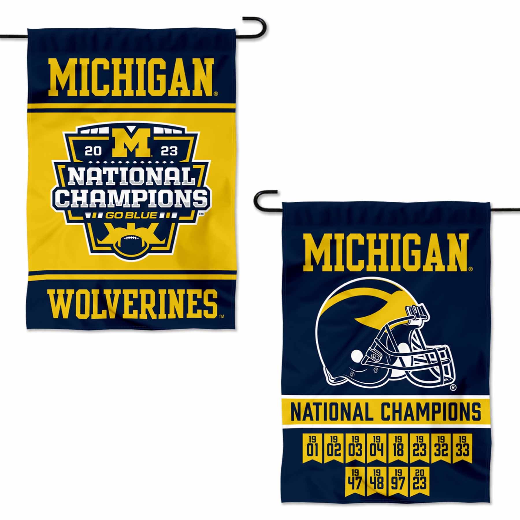 Michigan Team University Wolverines 12 Time Football National Champions Double Sided Garden Banner Flag - 757 Sports Collectibles