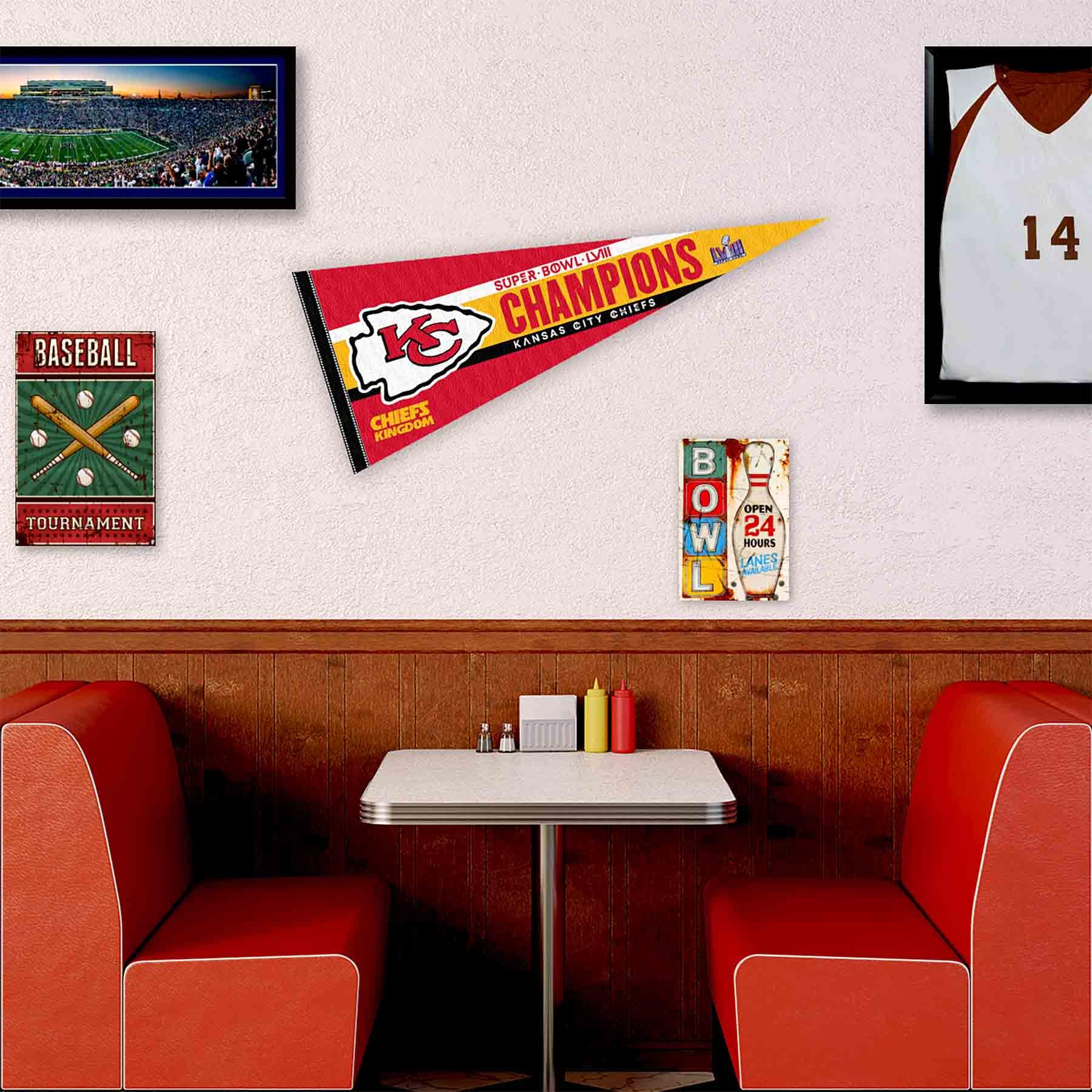 Chiefs Super Bowl 2024 Champions Full Size Large Pennant - 757 Sports Collectibles