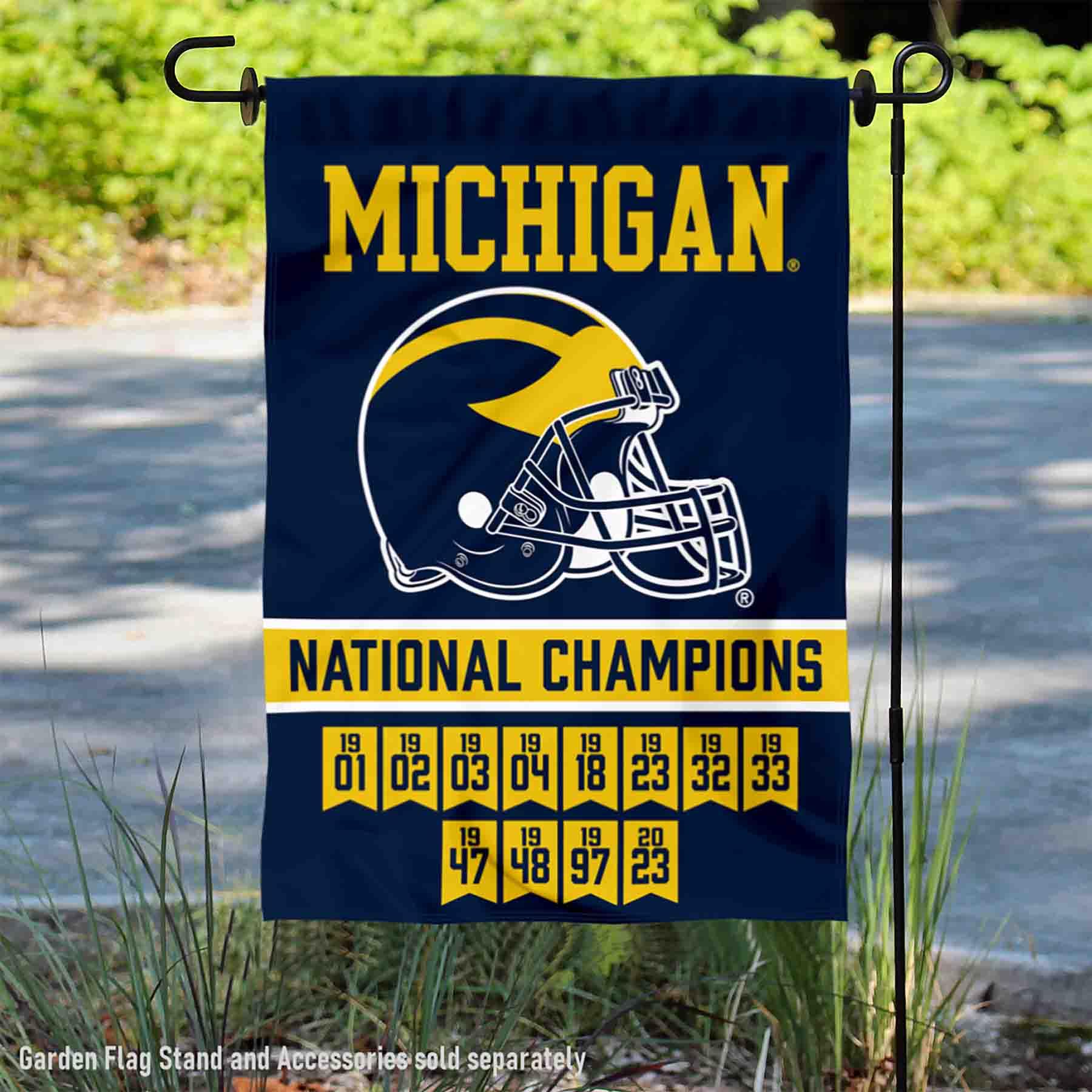 Michigan Team University Wolverines 12 Time Football National Champions Double Sided Garden Banner Flag - 757 Sports Collectibles