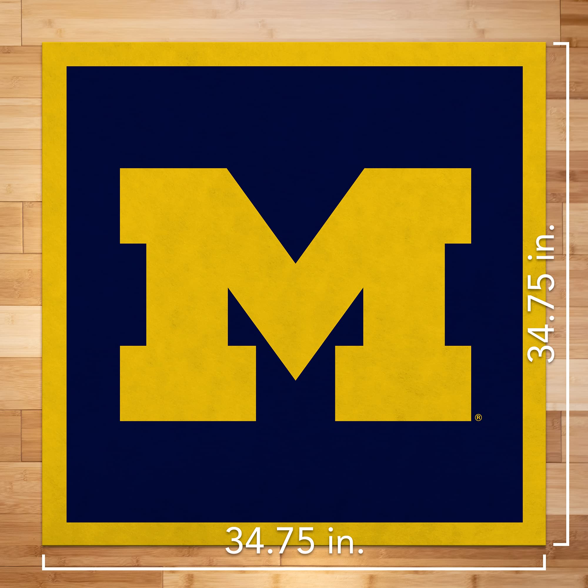 Rico Industries NCAA Michigan Wolverines Felt Banner for Man Cave, Game Room, Office & Bedroom - Long-Lasting Wall Decorations - Made in the USA - 35" x 35" - - 757 Sports Collectibles