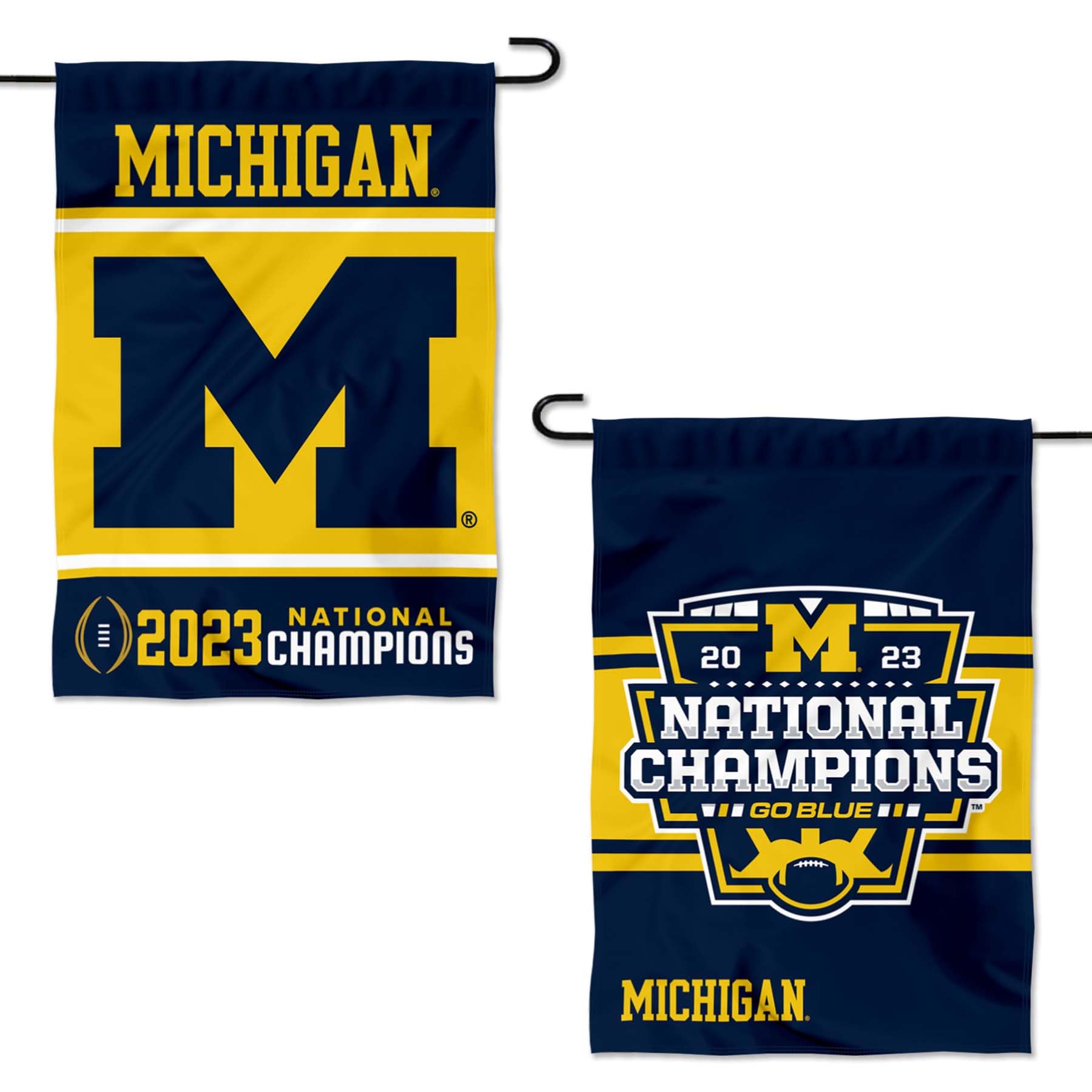 Michigan Team University Wolverines 2023 Football National Champs Double Sided Garden Banner Flag - 757 Sports Collectibles