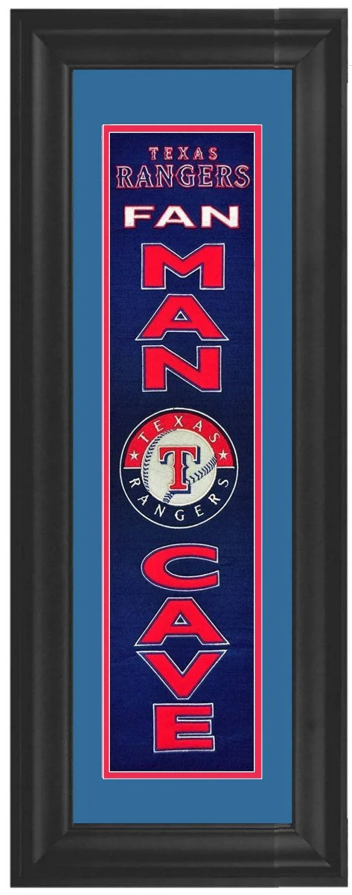 Texas Rangers Framed Man Cave Heritage Banner 12x34 - 757 Sports Collectibles