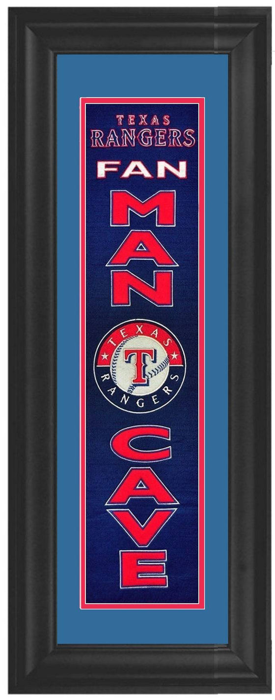 Texas Rangers Framed Man Cave Heritage Banner 12x34 - 757 Sports Collectibles