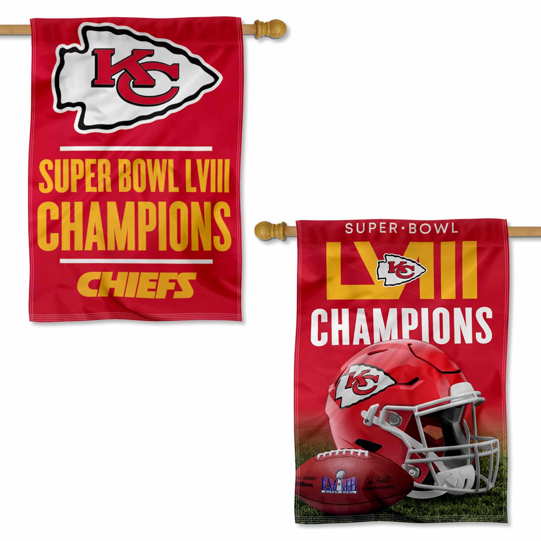 WinCraft Kansas City Chiefs Super Bowl 2024 Champions Double Sided Banner Flag - 757 Sports Collectibles