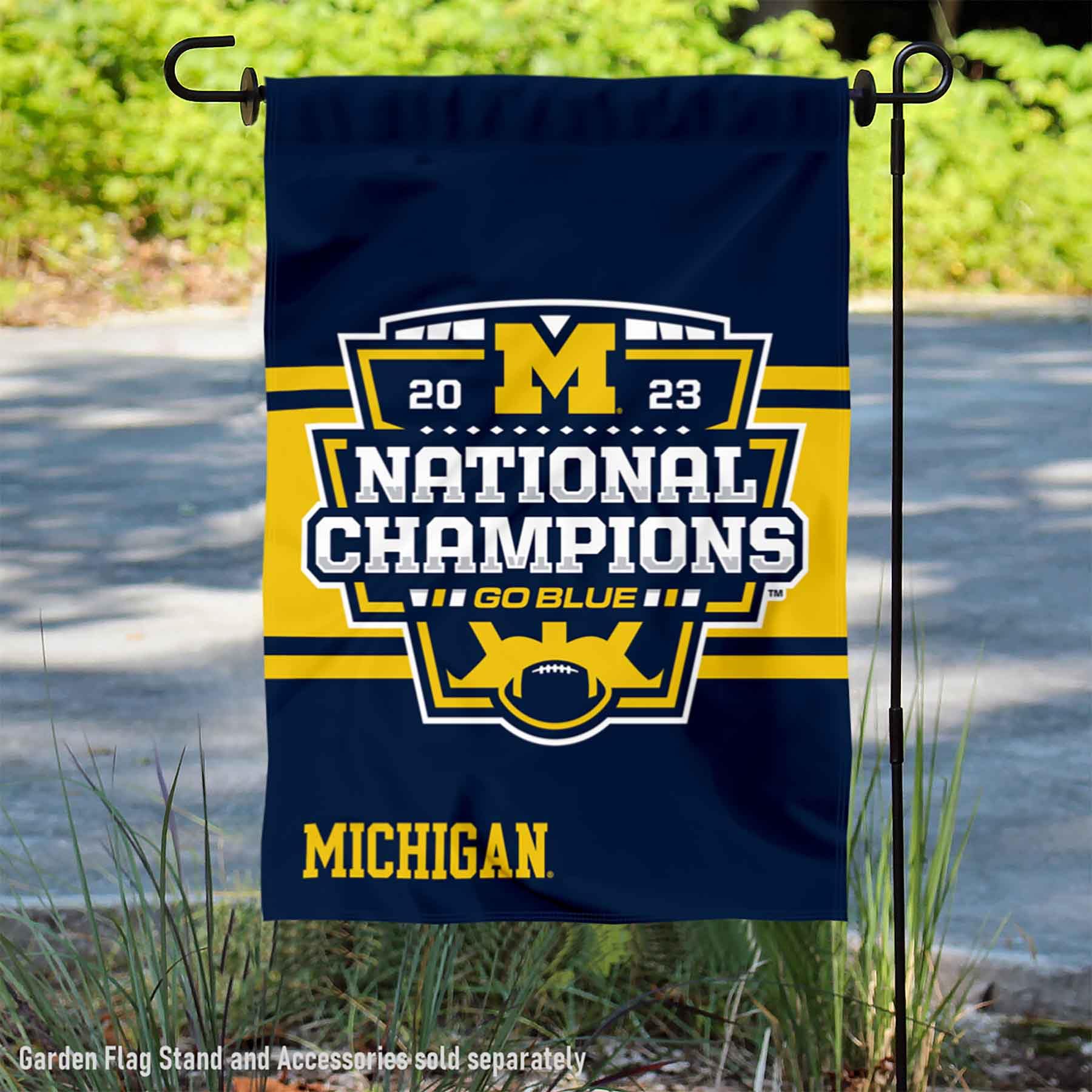 Michigan Team University Wolverines 2023 Football National Champs Double Sided Garden Banner Flag - 757 Sports Collectibles