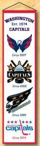 Washington Capitals Banner 8x32 Wool Heritage - 757 Sports Collectibles