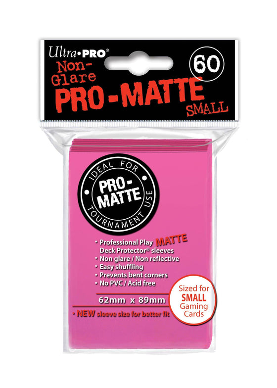 Deck Protector - Pro-Matte Small Size - Bright Pink (10 packs of 60) (CDG) - 757 Sports Collectibles