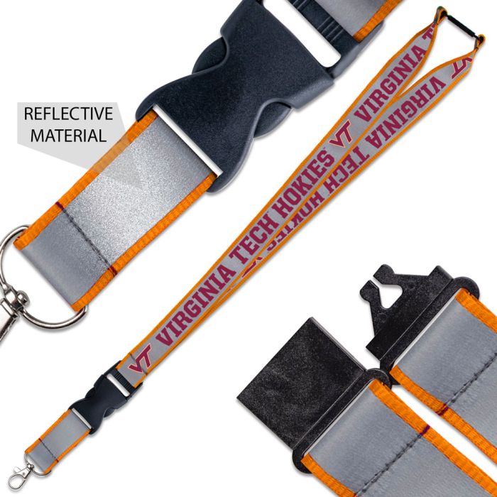 VIRGINIA TECH HOKIES LANYARD W/ BUCKLE REFLECTIVE 1" - 757 Sports Collectibles