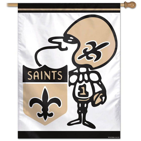 NFL New Orleans Saints Mascot Throwback Vertical Flag 27" x 37" - 757 Sports Collectibles
