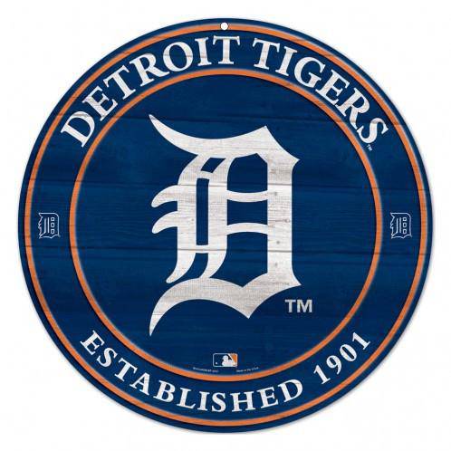 MLB Detroit Tigers Round Wooden Sign 19.75" - 757 Sports Collectibles