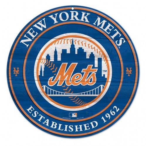 MLB New York Mets Round Wooden Sign 19.75" - 757 Sports Collectibles