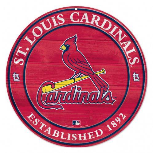 MLB St. Louis Cardinals Round Wooden Sign 19.75" - 757 Sports Collectibles