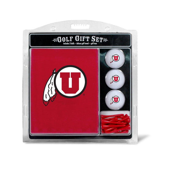 Utah Utes Embroidered Golf Towel, 3 Golf Ball, And Golf Tee Set - 757 Sports Collectibles