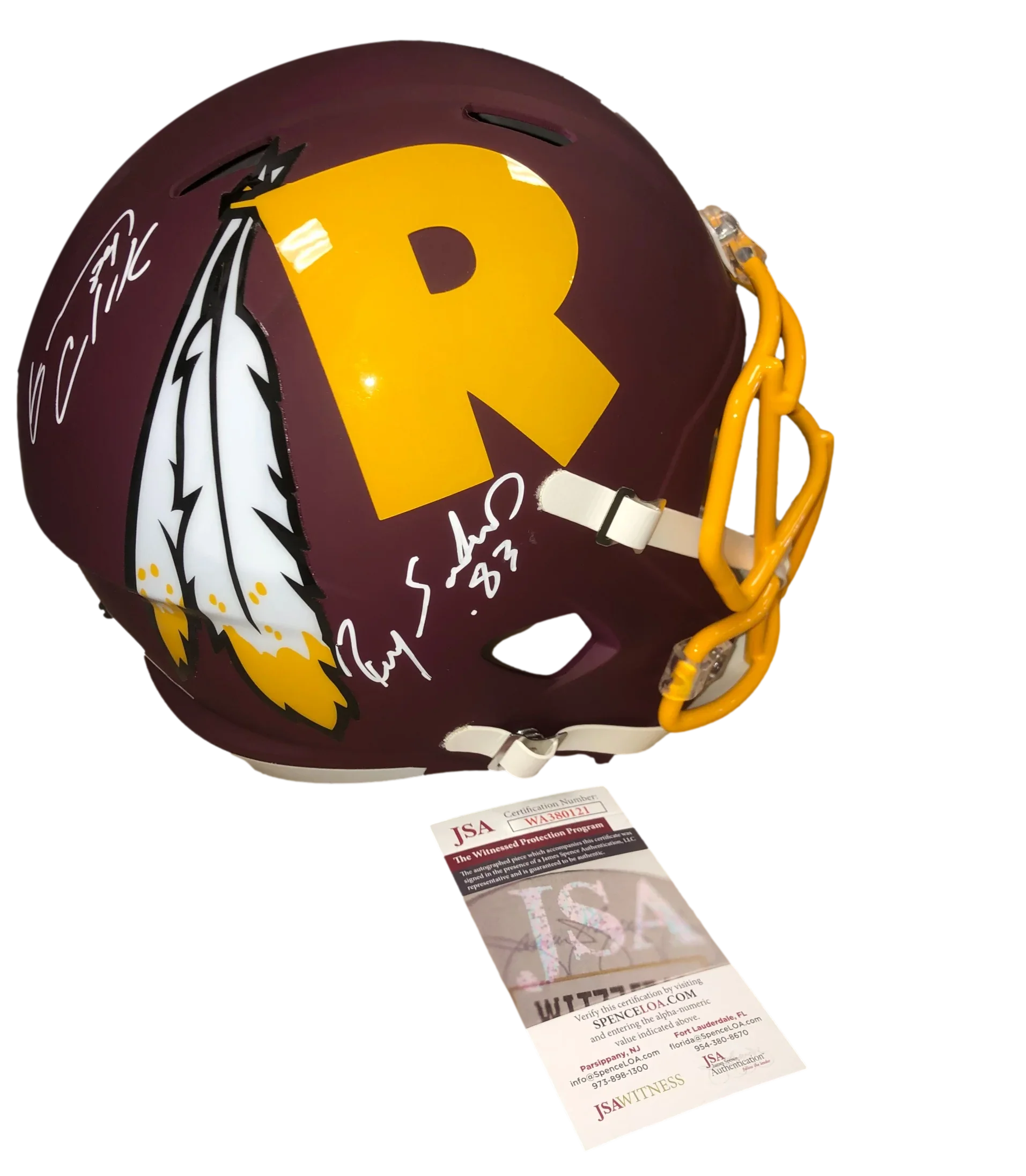 Washington Commanders Ricky Sanders Gary Clark Signed Auto Amp Replica Full Size Helmet - JSA W COA - 757 Sports Collectibles