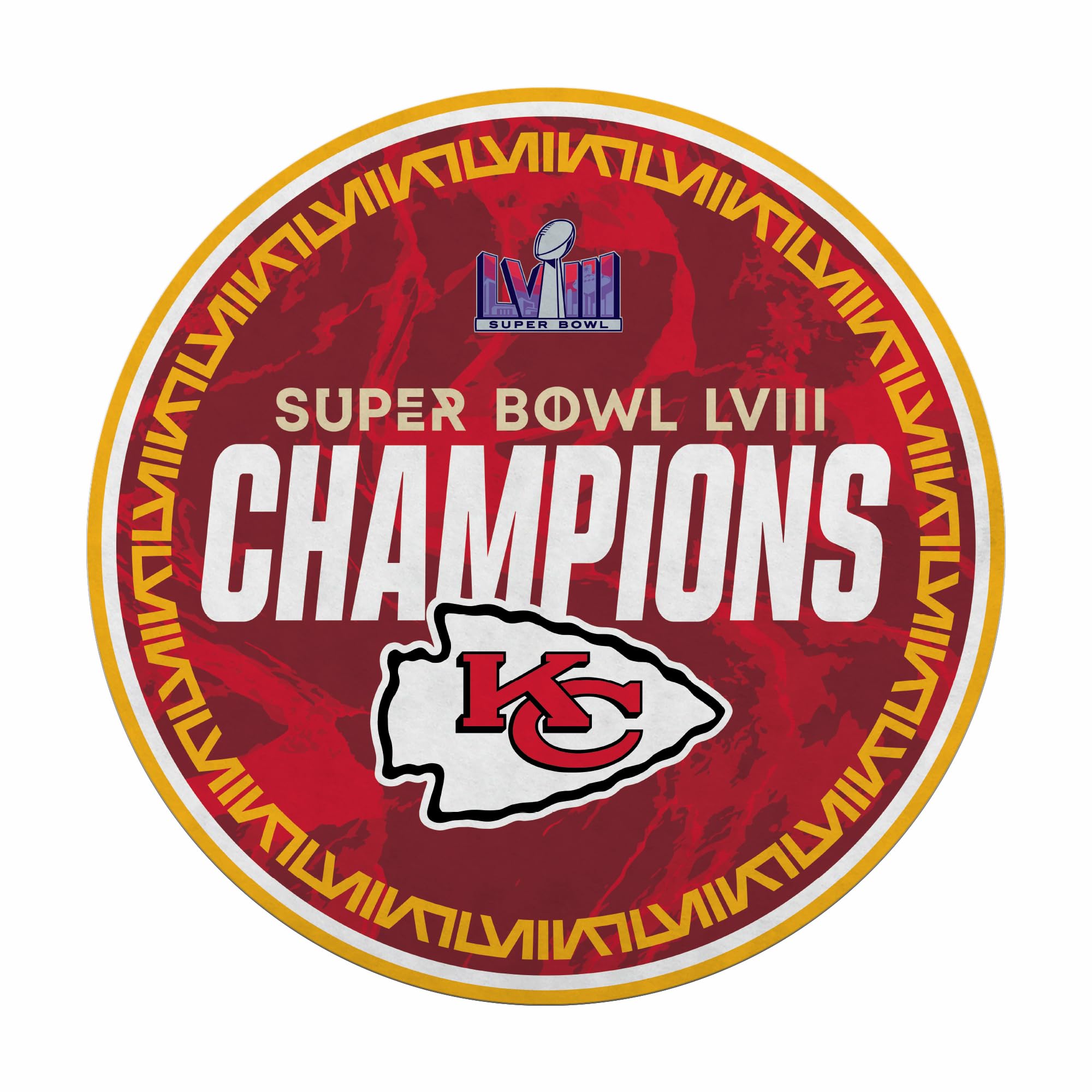 Rico Industries NFL Football Kansas City Chiefs 2024 Super Bowl Champions Shape Cut Pennant - Home and Living Room Décor - Soft Felt EZ to Hang - 757 Sports Collectibles