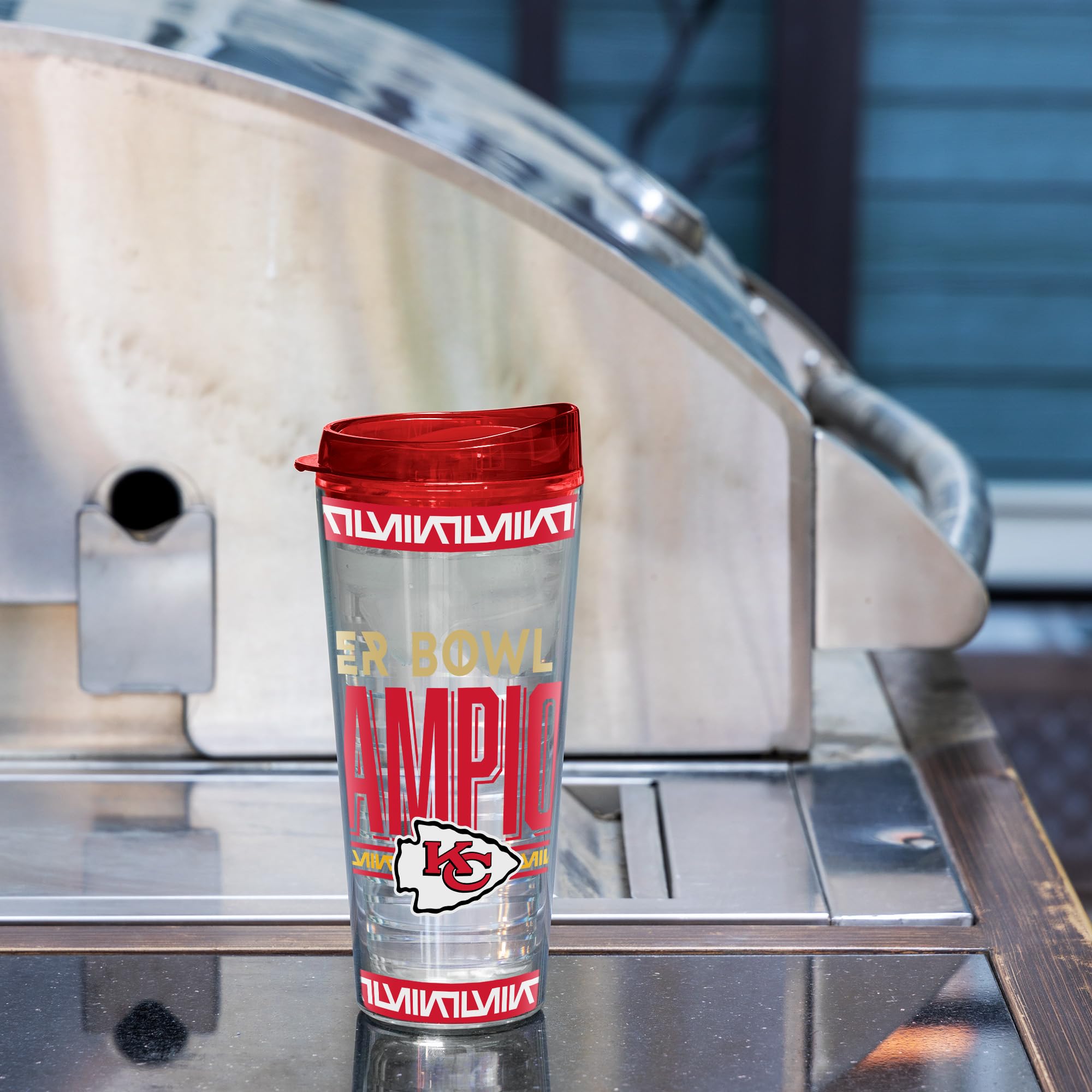 Rico Industries NFL Football Kansas City Chiefs 2024 Super Bowl LVIII Champions Double Wall 20oz Tritan Tumbler - 757 Sports Collectibles