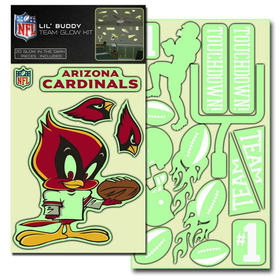 Arizona Cardinals Decal Lil Buddy Glow in the Dark Kit - 757 Sports Collectibles