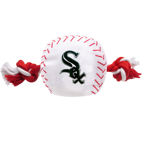 Chicago White Sox Baseball Toy - Nylon w/rope Pets First