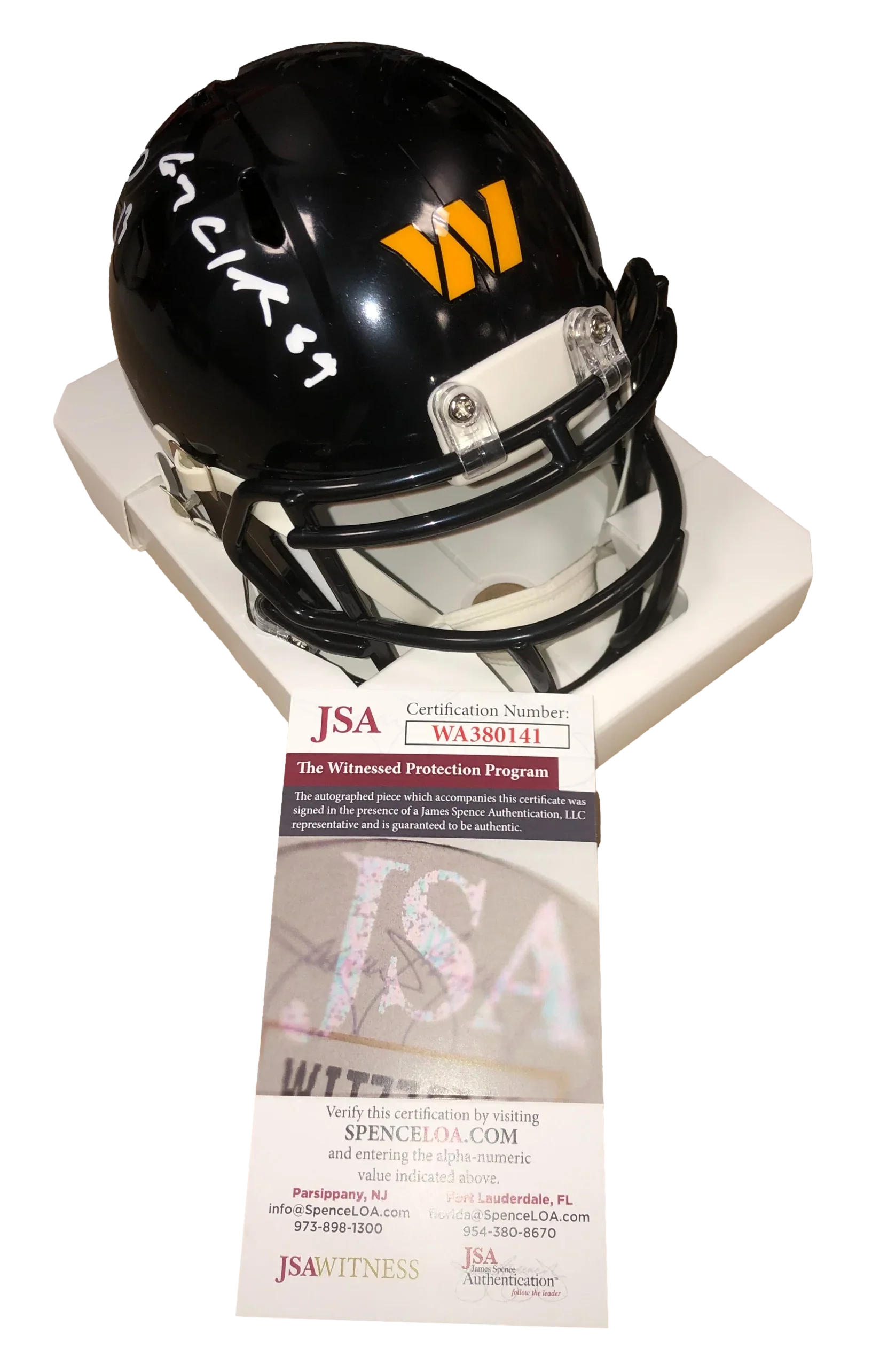 Washington Commanders Ricky Sanders Gary Clark Signed Auto Alternate Mini Helmet - JSA W COA - 757 Sports Collectibles