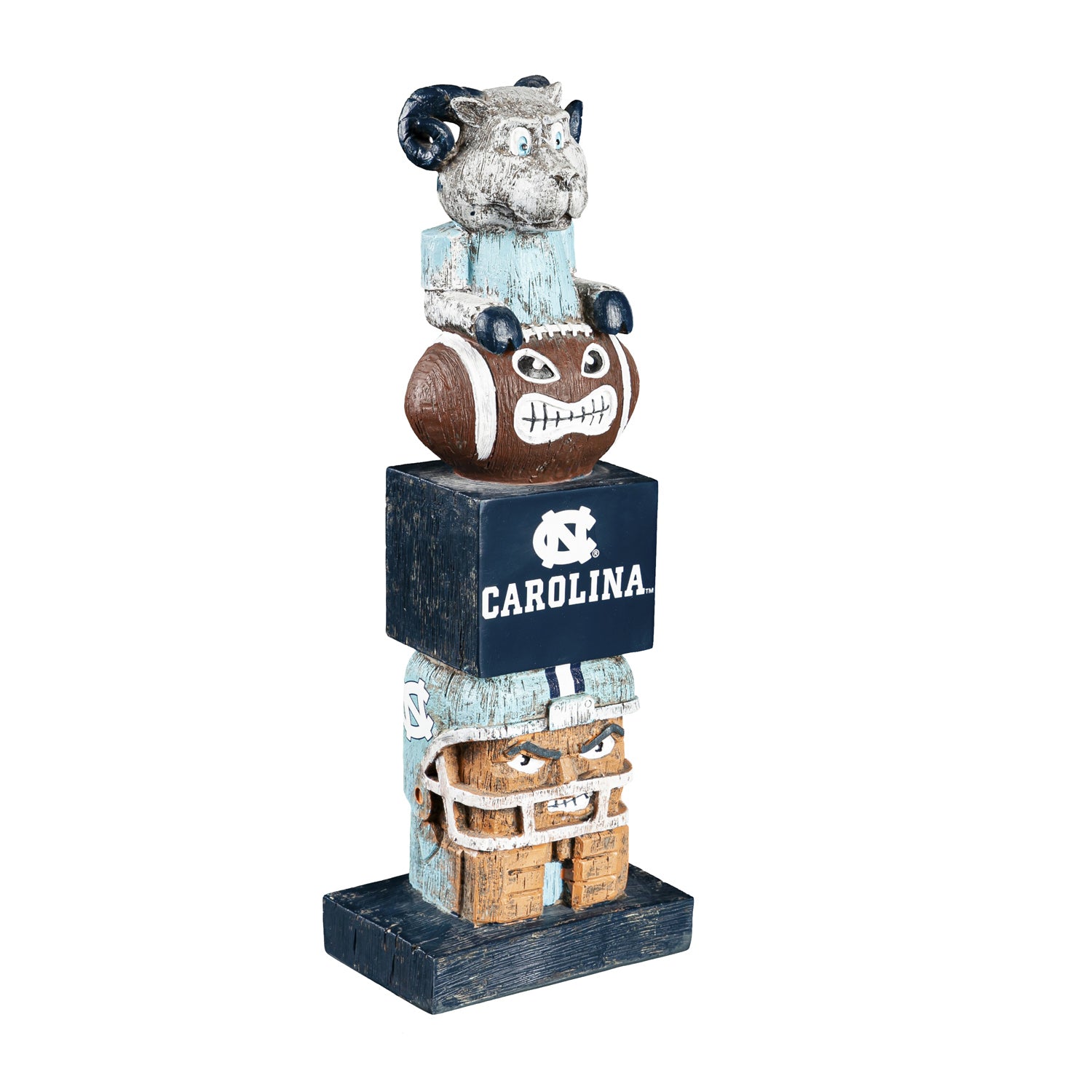 North Carolina Tarheels Tiki Totem Pole Statue