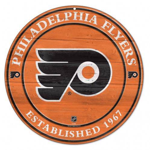 NHL Philadelphia Flyers Round Wooden Sign 19.75" - 757 Sports Collectibles