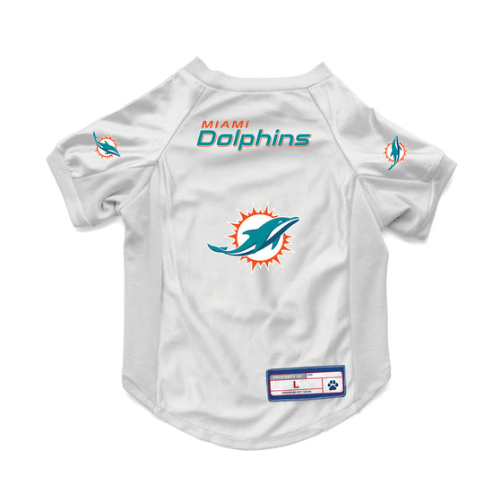 Miami Dolphins Pet Jersey Stretch Size L - Special Order