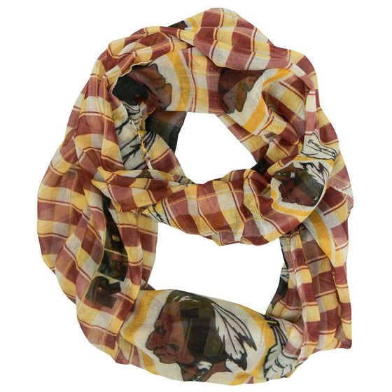 NFL Washington Redskins Endless Loop Plaid Infinity Scarf - 757 Sports Collectibles