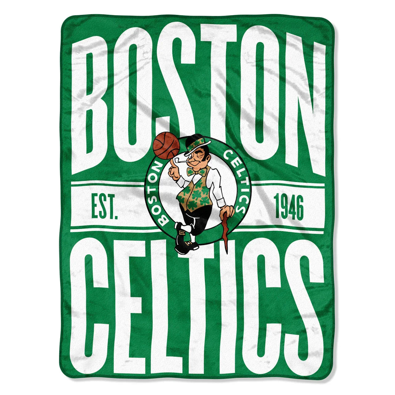 Boston Celtics Blanket 46x60 Micro Raschel Clear Out Design Rolled
