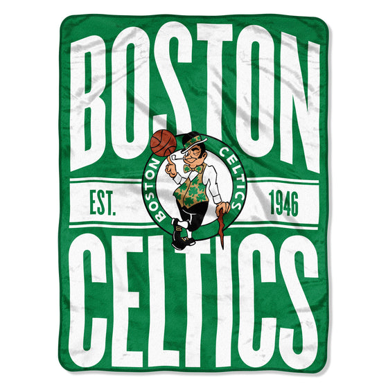 Boston Celtics Blanket 46x60 Micro Raschel Clear Out Design Rolled