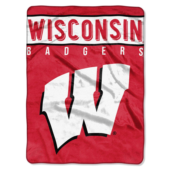 Wisconsin Badgers Blanket 60x80 Raschel Basic Design Special Order (CDG) - 757 Sports Collectibles