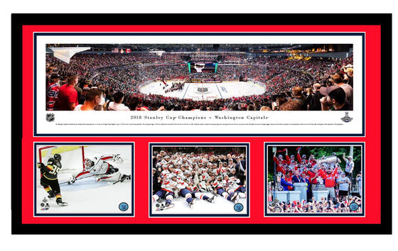 Washington Capitals Deluxe Framed 2018 Stanley Cup Champions Panorama Photo 24"x42"