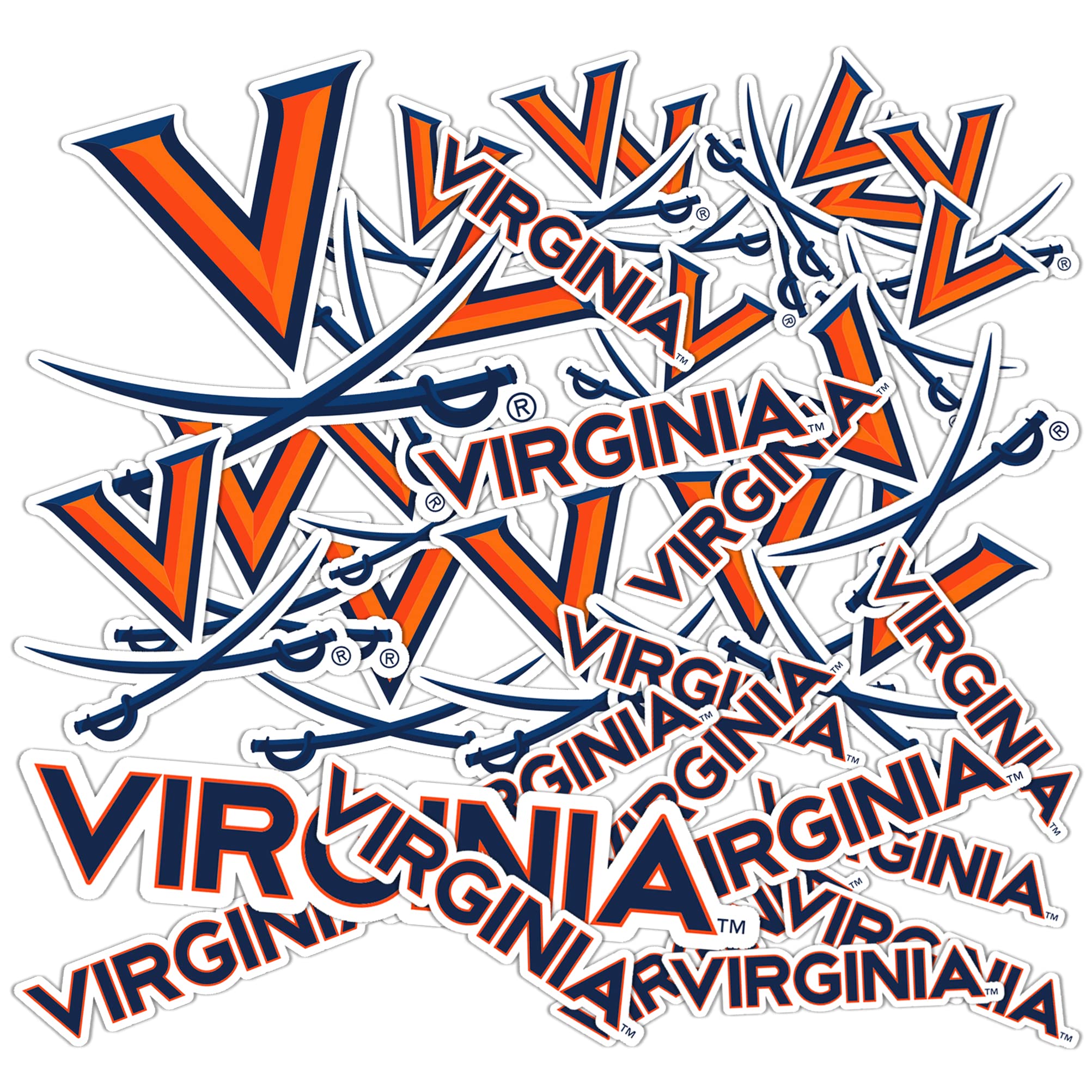 University of Virginia Sticker Cavaliers UVA Wahoos Stickers Vinyl Decals Laptop Water Bottle Car Scrapbook T1 (Type 1-1) - 757 Sports Collectibles
