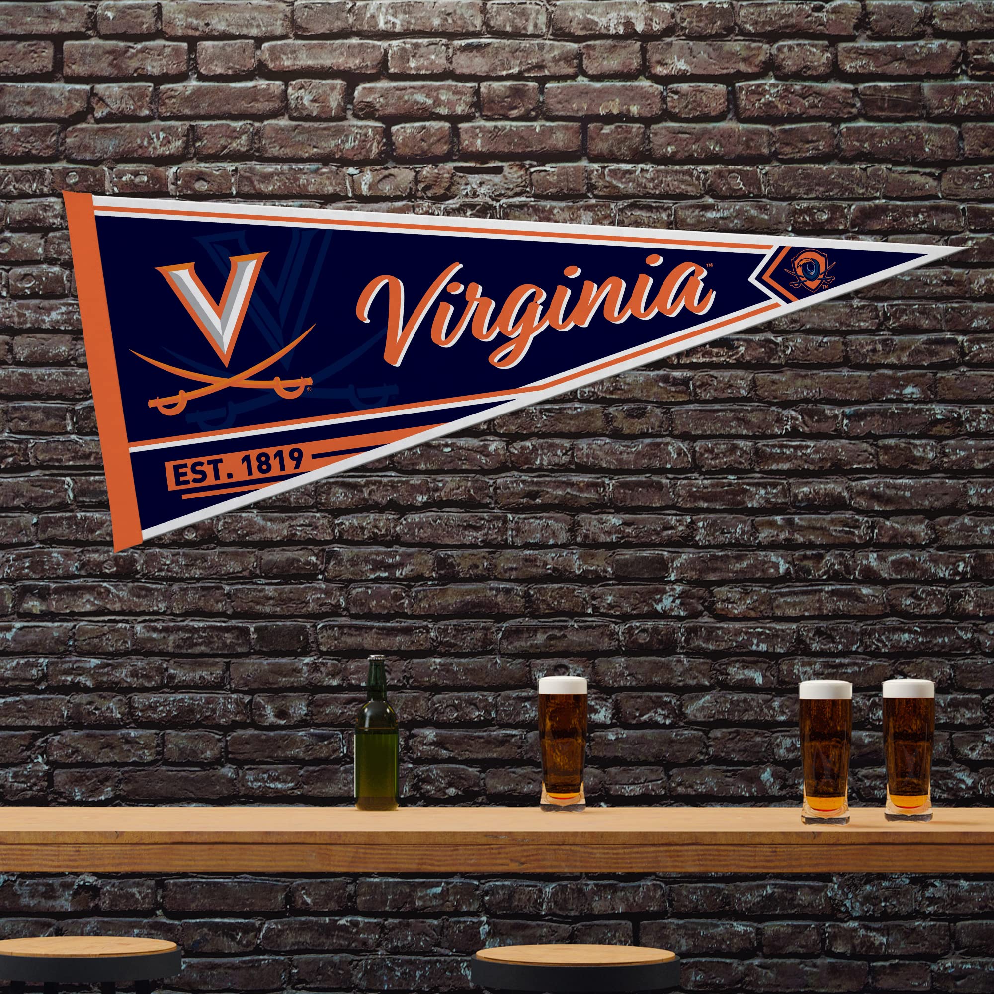 Rico Industries NCAA Virginia Cavaliers Classic 12" x 30" Felt Wall Décor Pennant - Great for Home/Bed Room/Man Cave Décor - 757 Sports Collectibles