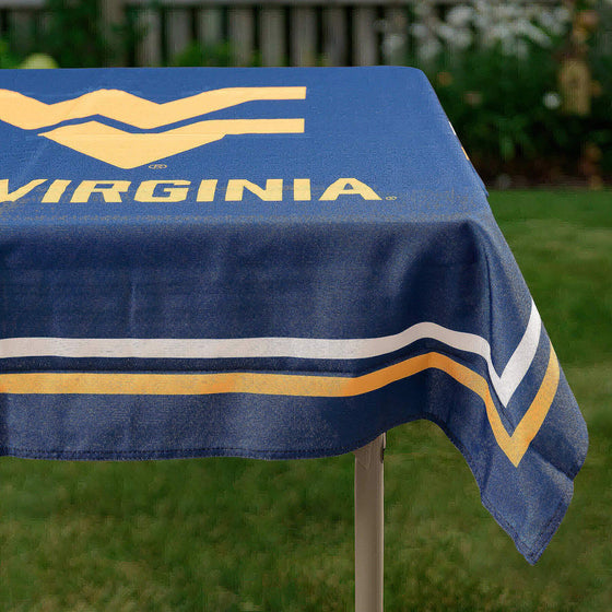 College Flags & Banners Co. West Virginia Mountaineers Logo Tablecloth or Table Overlay - 757 Sports Collectibles