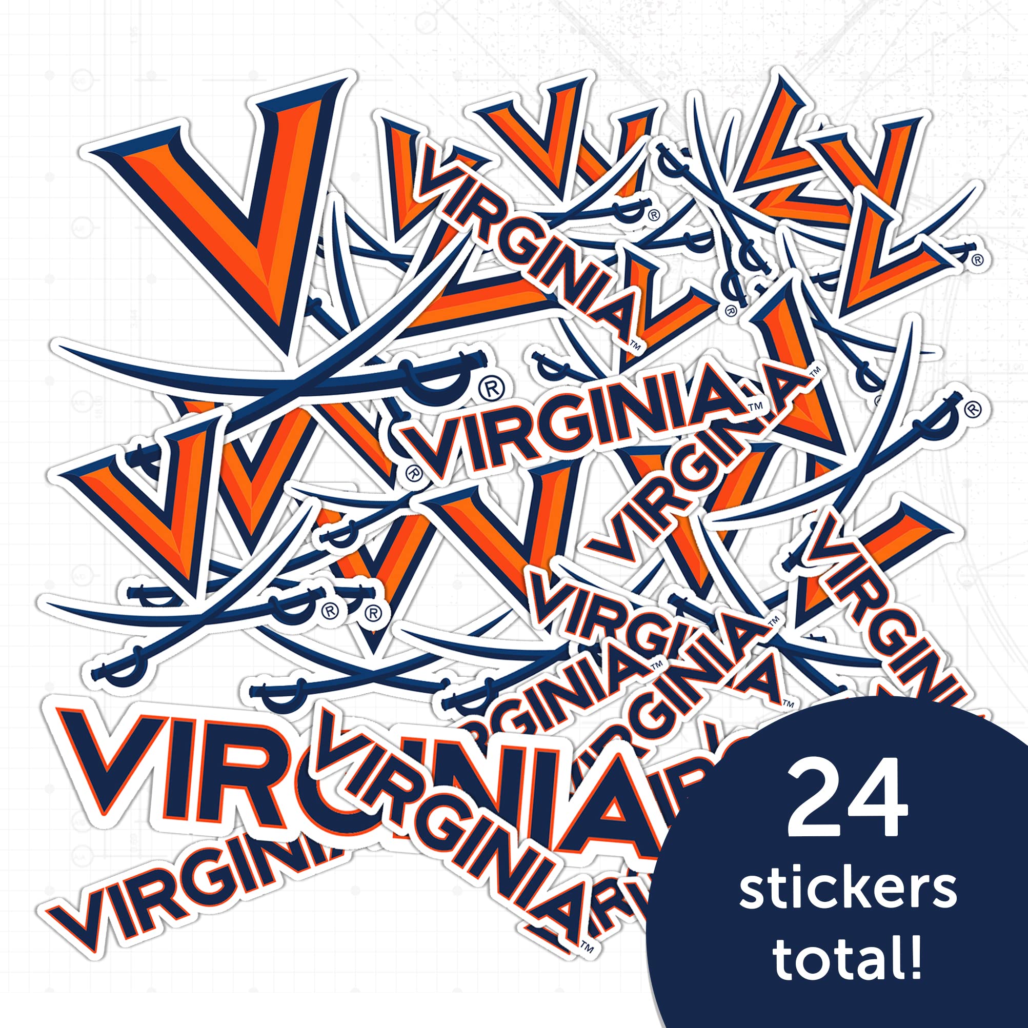 University of Virginia Sticker Cavaliers UVA Wahoos Stickers Vinyl Decals Laptop Water Bottle Car Scrapbook T1 (Type 1-1) - 757 Sports Collectibles
